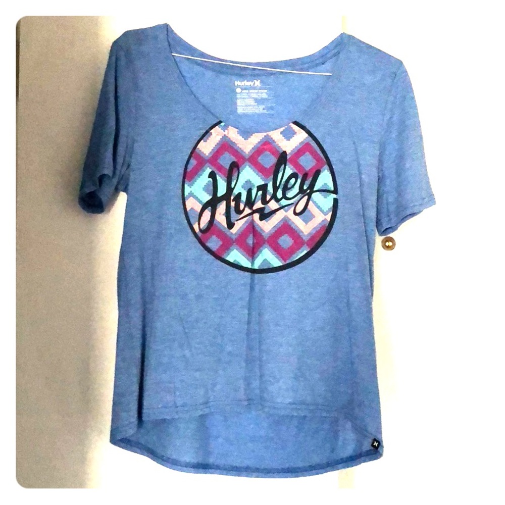 Hurley blue and white striped shirt